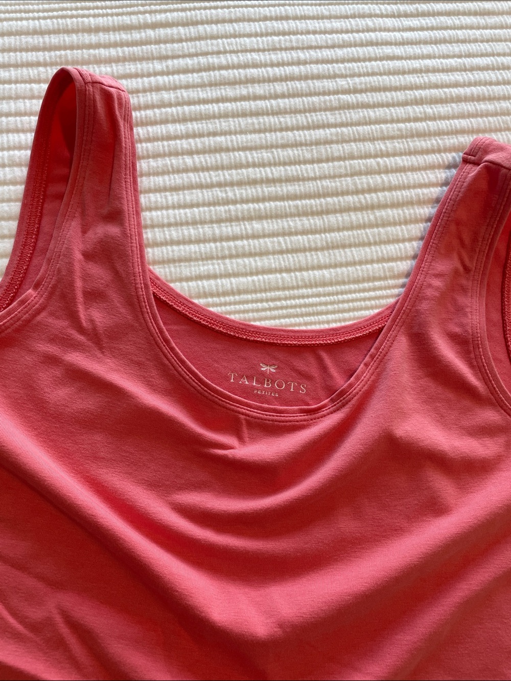 Talbots Coral Scoop-Neck Cotton Tank Size - Petite